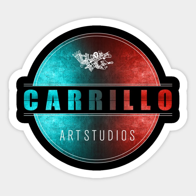 carrillo art studios logo blue and red Sticker by carrillo_art_studios